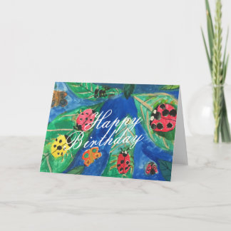 Cute Ladybug Happy Birthday Cards