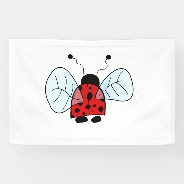 Cute Ladybug Illustration Banner (Horizontal)