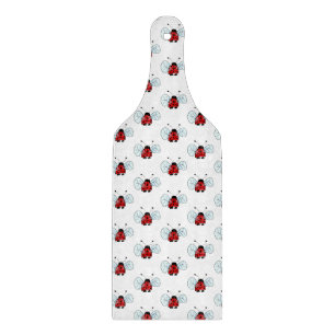 Cute Ladybug Illustration Cutting Board