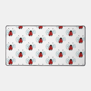 Cute Ladybug Illustration Desk Mat