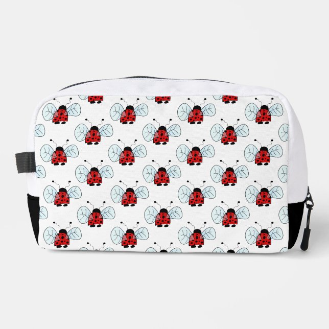 Cute Ladybug Illustration Dopp Kit (Front)