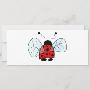 Cute Ladybug Illustration Invitation