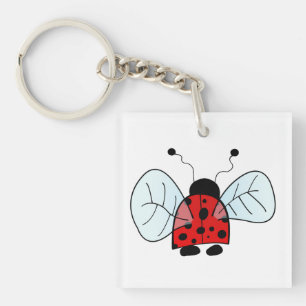 Cute Ladybug Illustration Key Ring