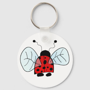 Cute Ladybug Illustration Key Ring