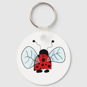 Cute Ladybug Illustration Key Ring