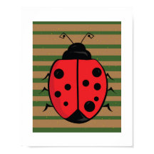 Cute Ladybug Illustration | Kids Room Poster Print