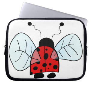 Cute Ladybug Illustration Laptop Sleeve