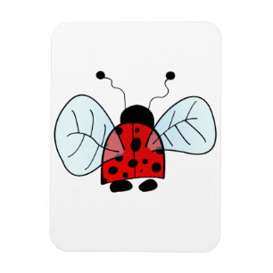 Cute Ladybug Illustration Magnet