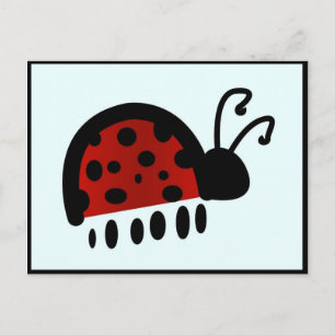 Cute Ladybug Illustration Postcard