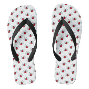 Cute Ladybug Illustration Thongs