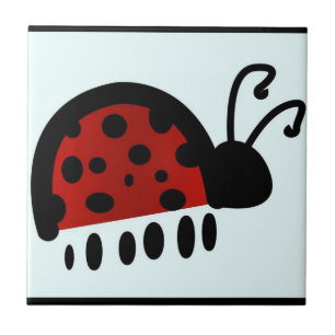 Cute Ladybug Illustration Tile