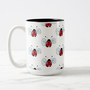 Cute Ladybug Illustration Two-Tone Coffee Mug