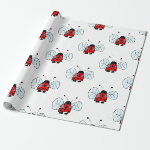 Cute Ladybug Illustration Wrapping Paper