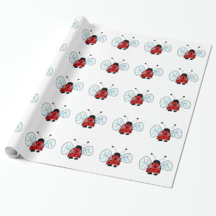 Cute Ladybug Illustration Wrapping Paper