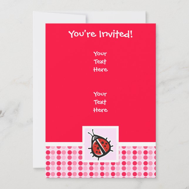 Cute Ladybug Invitation (Front)