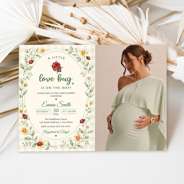Cute Ladybug Love Bug Baby Shower Invitation (Creator Uploaded)