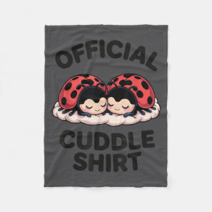 Cute Ladybug Love Cuddle  Fleece Blanket