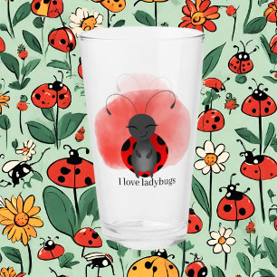 cute ladybug lover add text glass