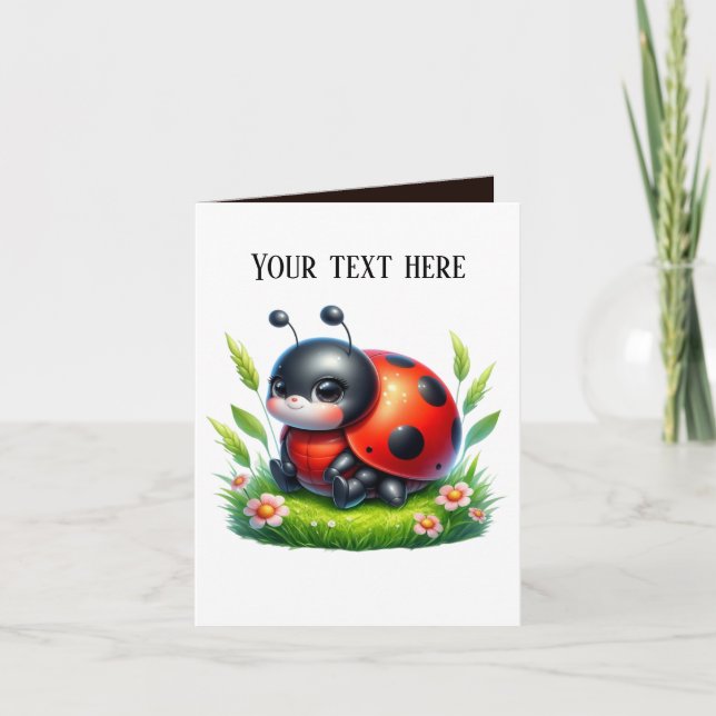 Cute ladybug lovers add message card (Front)