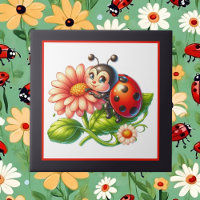 Cute ladybug lovers crafting