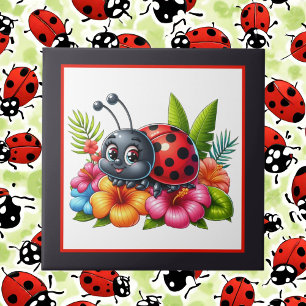 Cute ladybug lovers insect ceramic tile