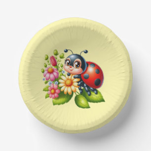 Cute ladybug lovers insect paper plate