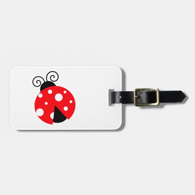 Cute Ladybug Luggage Tag (Front Horizontal)