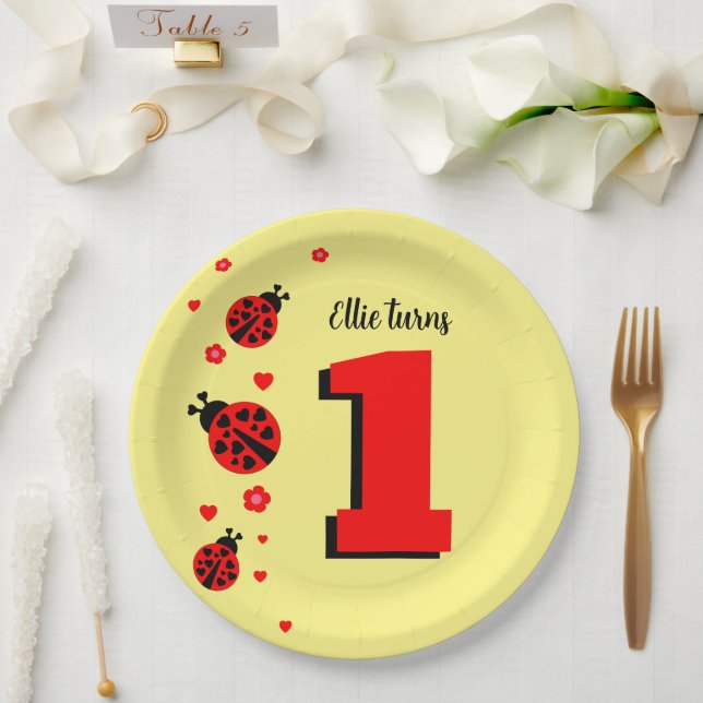Cute Ladybug Paper Plate (Wedding)