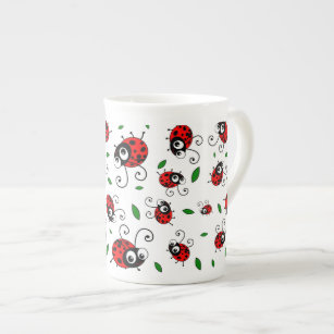 Cute ladybug pattern bone china mug