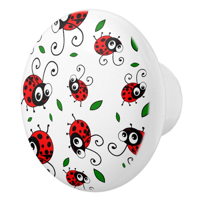 Cute Ladybug pattern Ceramic Knob (Right)
