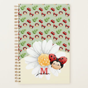 Cute LadyBug Pattern Kids Notebook With Name Planner