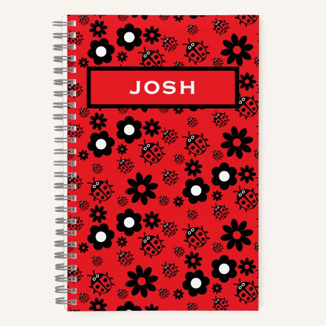 Cute ladybug Patterned Notebook (Front)