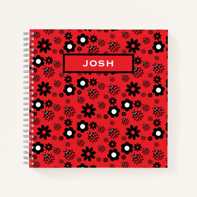 Cute ladybug Patterned Notebook (Front)