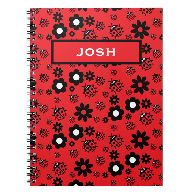 Cute ladybug Patterned Notebook (Front)