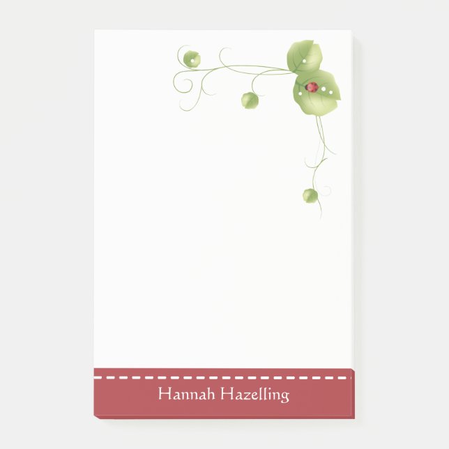 Cute Ladybug Personalised Note Pad (Front)
