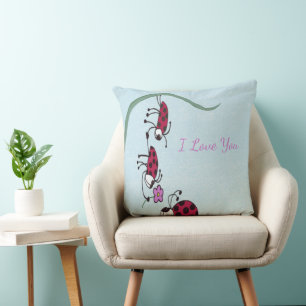 Cute Ladybug Professing his Love Cushion