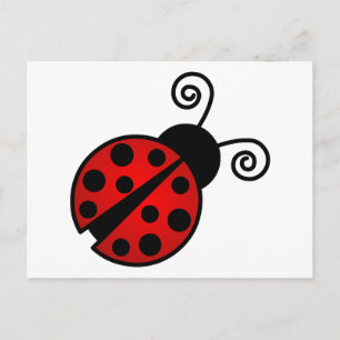 Cute Ladybug - Red and Black Postcard