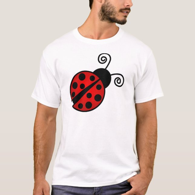 Cute Ladybug - Red and Black T-Shirt (Front)