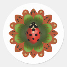 Cute Ladybug Red White Green