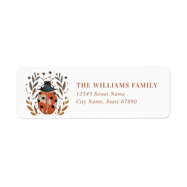 Cute Ladybug Return Address Labels (Front)
