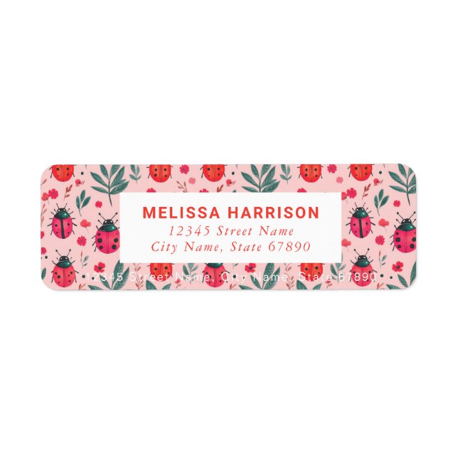 Cute Ladybug Return Address Labels (Front)
