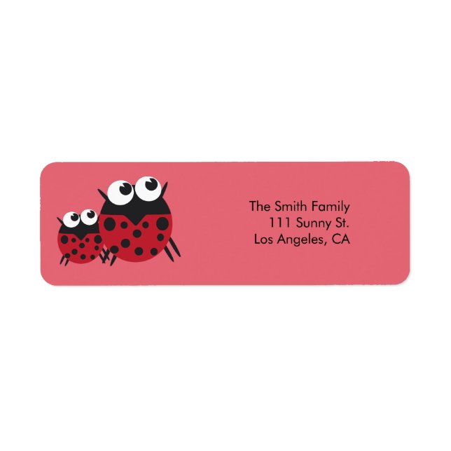 Cute Ladybug Return Adress Label Return Address Label (Front)