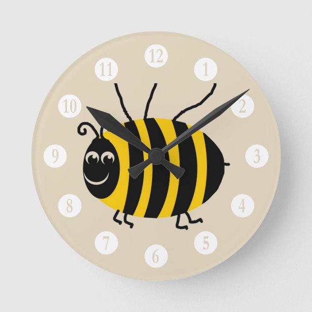 Cute Ladybug Round Clock (Front)