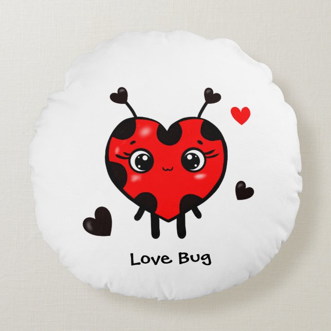 Cute ladybug round cushion (Front)