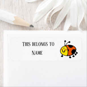 Cute Ladybug School Name Return Address Label