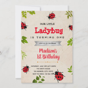Cute ladybug theme Invitation