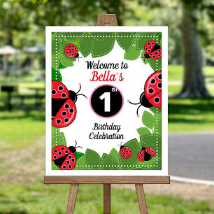 Cute Ladybug theme Party Welcome poster