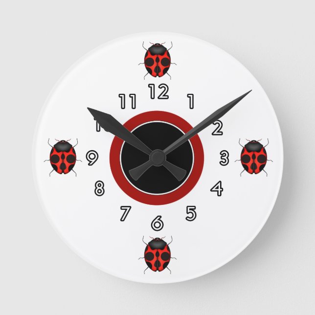 Cute Ladybug Wall Clocks (Front)