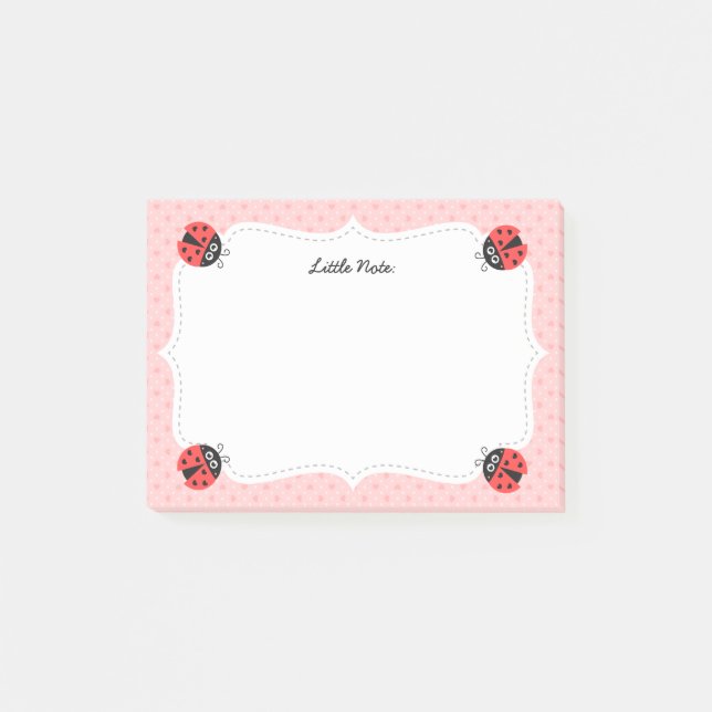 Cute Ladybug with Hearts for Girls Post-it Notes (Front)