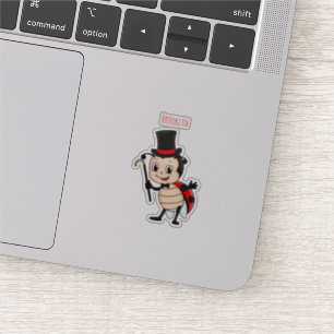Cute ladybug with top hat and tie cartoon